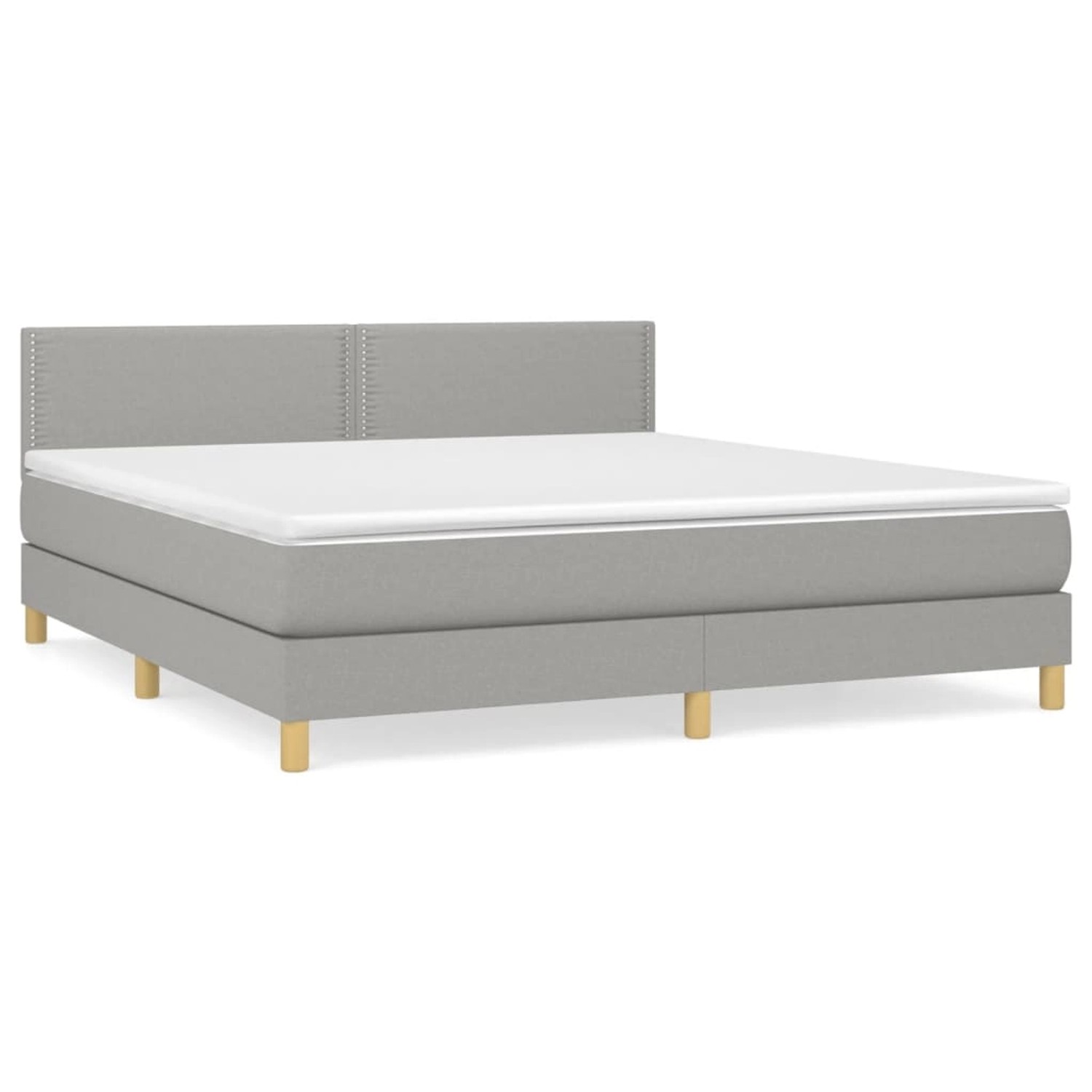 vidaXL Boxspringbett mit Matratze Hellgrau 180x200 cm Stoff 3140553 günstig online kaufen
