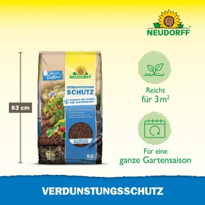 Neudorff Verdunstungsschutz 65l Sack: Pflanzerde mit Holzfaser schützt vor Austrocknung im Garten.