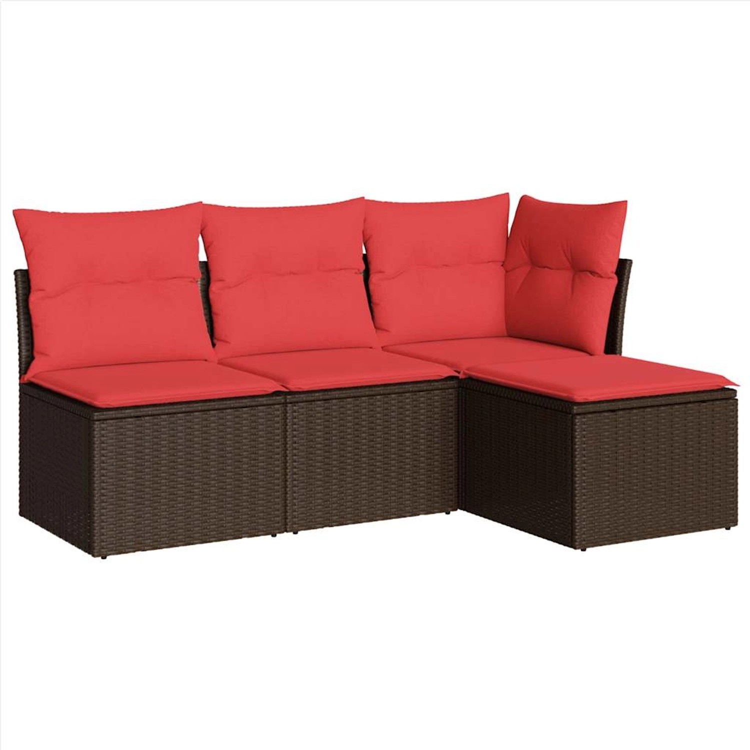 vidaXL 4-Tlg Garten-Sofagarnitur mit Kissen Braun Poly Rattan 3217504 günstig online kaufen