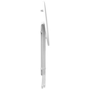 Zusammengeklappter, weißer Beautissu Bellini Stehtisch (Ø80xH110cm) für Indoor & Outdoor.