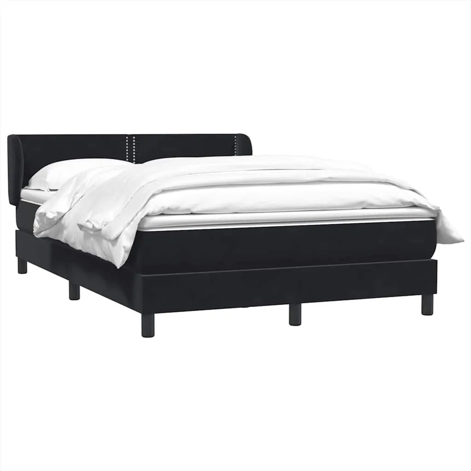 vidaXL Boxspringbett mit Matratze Schwarz 140x210 cm Samt 3317441 günstig online kaufen