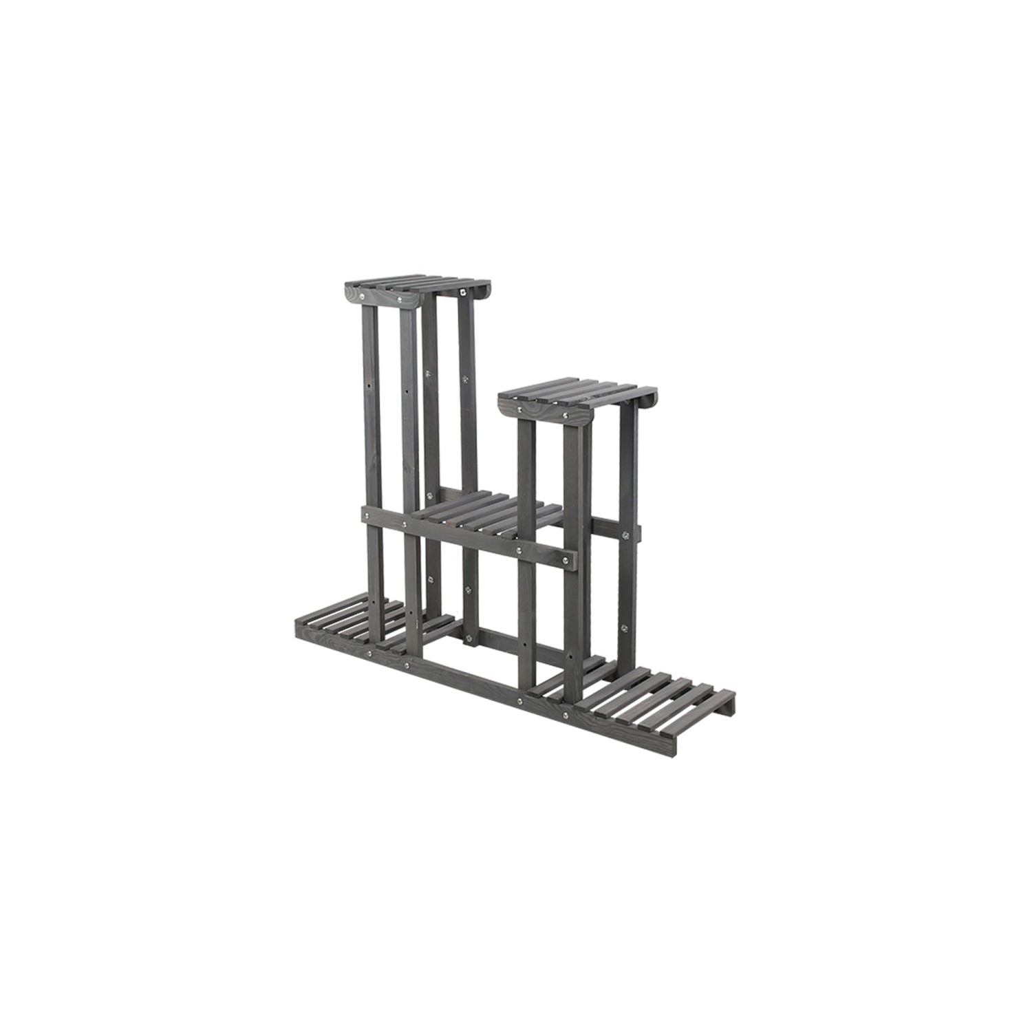 PROREGAL Blümenstande FLORANGE HxBxT 116x95x25cm 5 Ablagen Kieferholz Grau günstig online kaufen