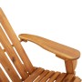 Detailansicht: Armlehne der Adirondack Gartenbank aus Akazienholz.