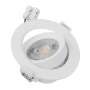 Weißer, schwenkbarer LED Einbauspot Ø 75mm. Warmweißes Downlight 5W für gezielte Beleuchtung.