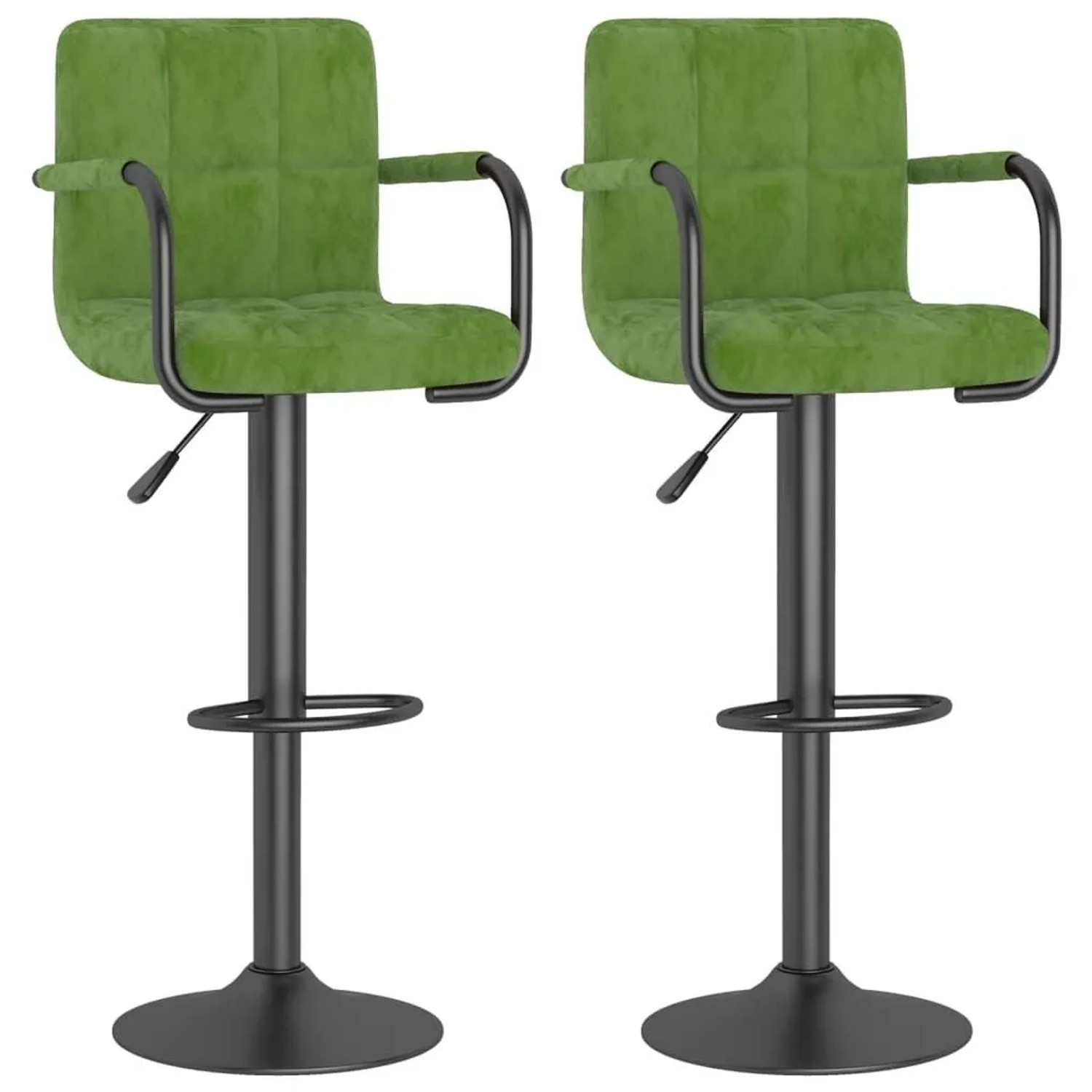 vidaXL Barhocker 2 Stk Hellgrün Samt 334661