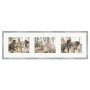 WANDStyle Galerierahmen G950 Silber für 3 Fotos 15x20 cm. Bilderrahmen mit Passepartout für Familienfotos.