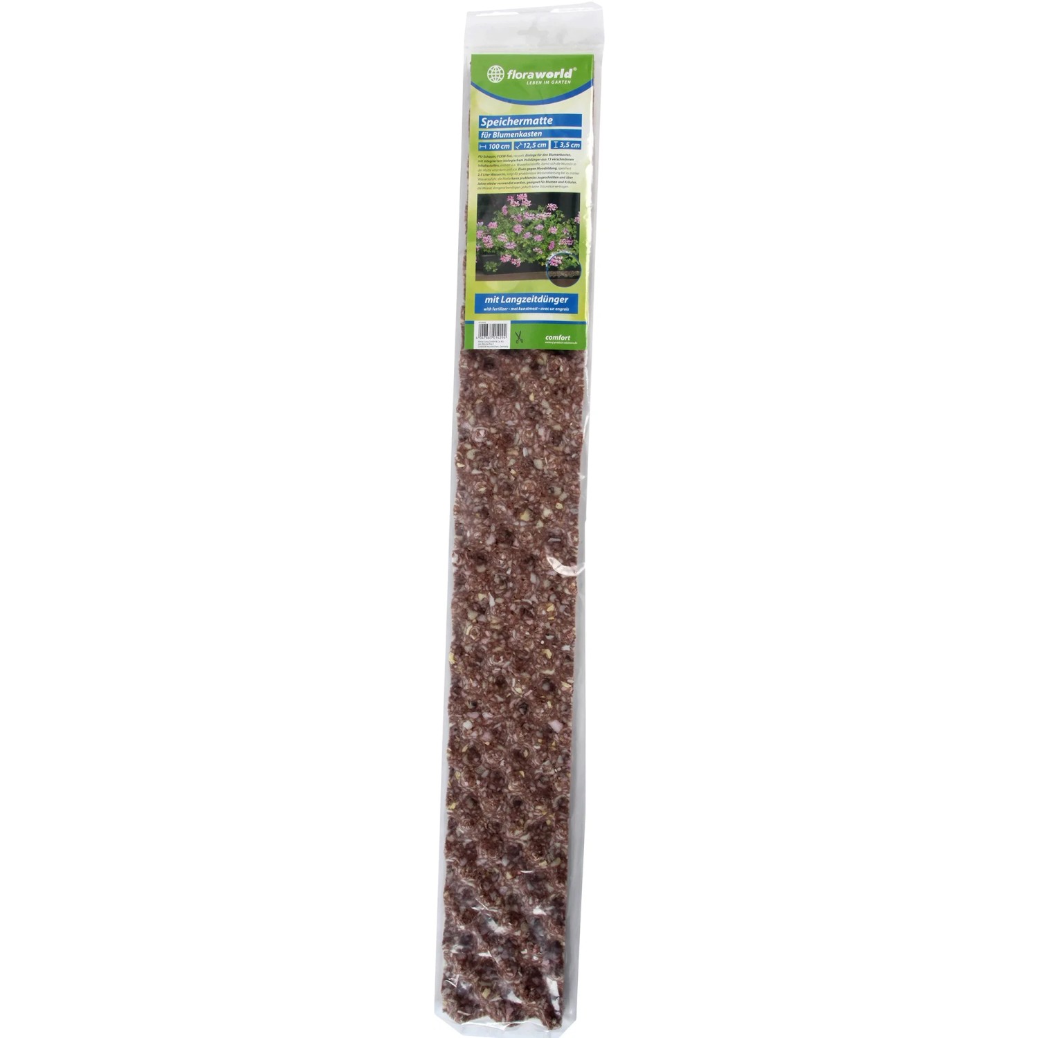 Floraworld Wasserspeichermatte für Blumenkästen, 12,5x3,5x10cm, zur besseren Wasserversorgung.