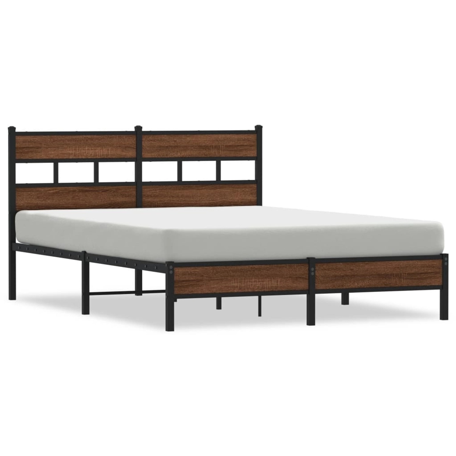 vidaXL Bettgestell ohne Matratze Braun Eichen-Optik 137x190 cm Holzwerkstof günstig online kaufen