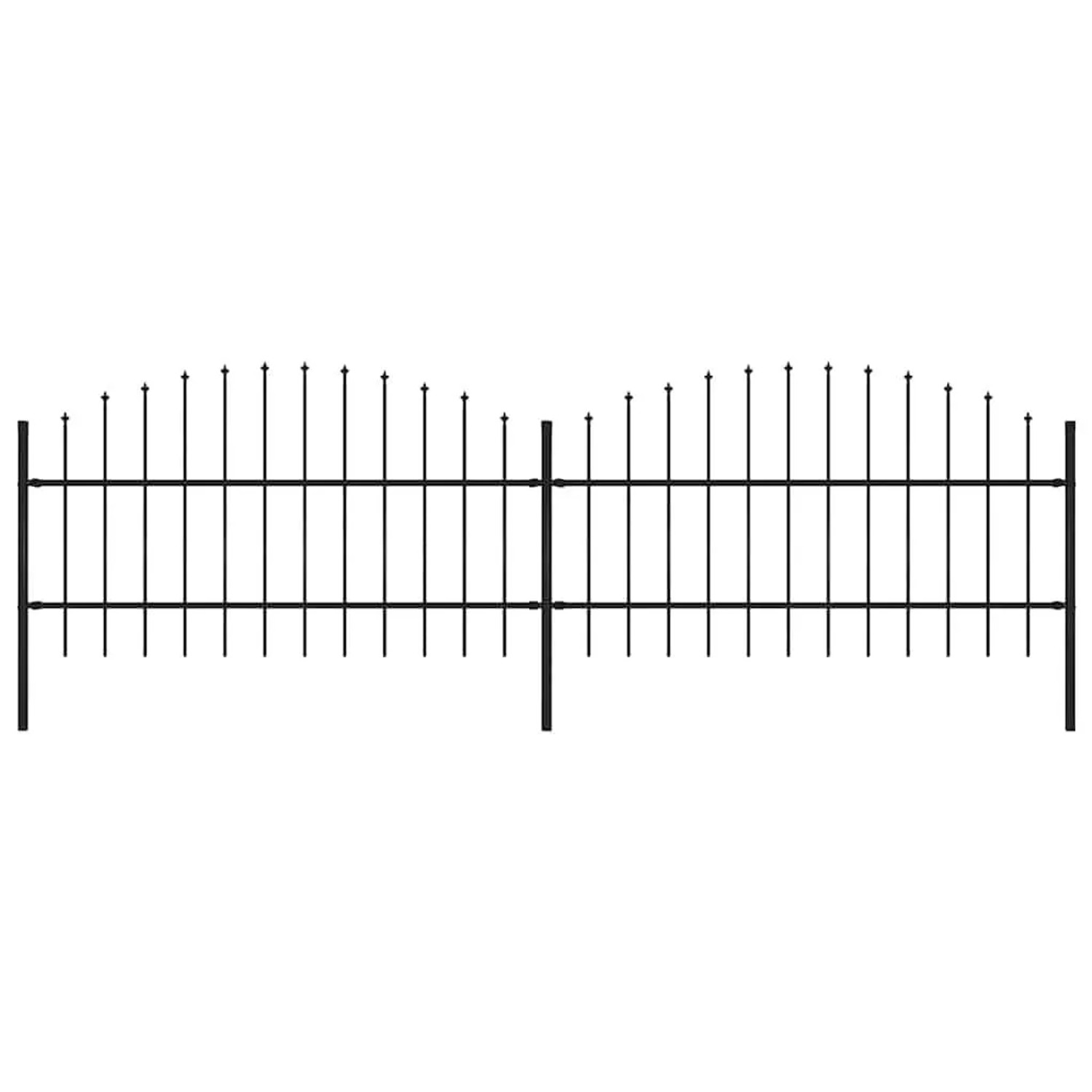 vidaXL Gartenzaun mit Speerspitze Stahl 359 x 100 cm Schwarz 277713 günstig online kaufen