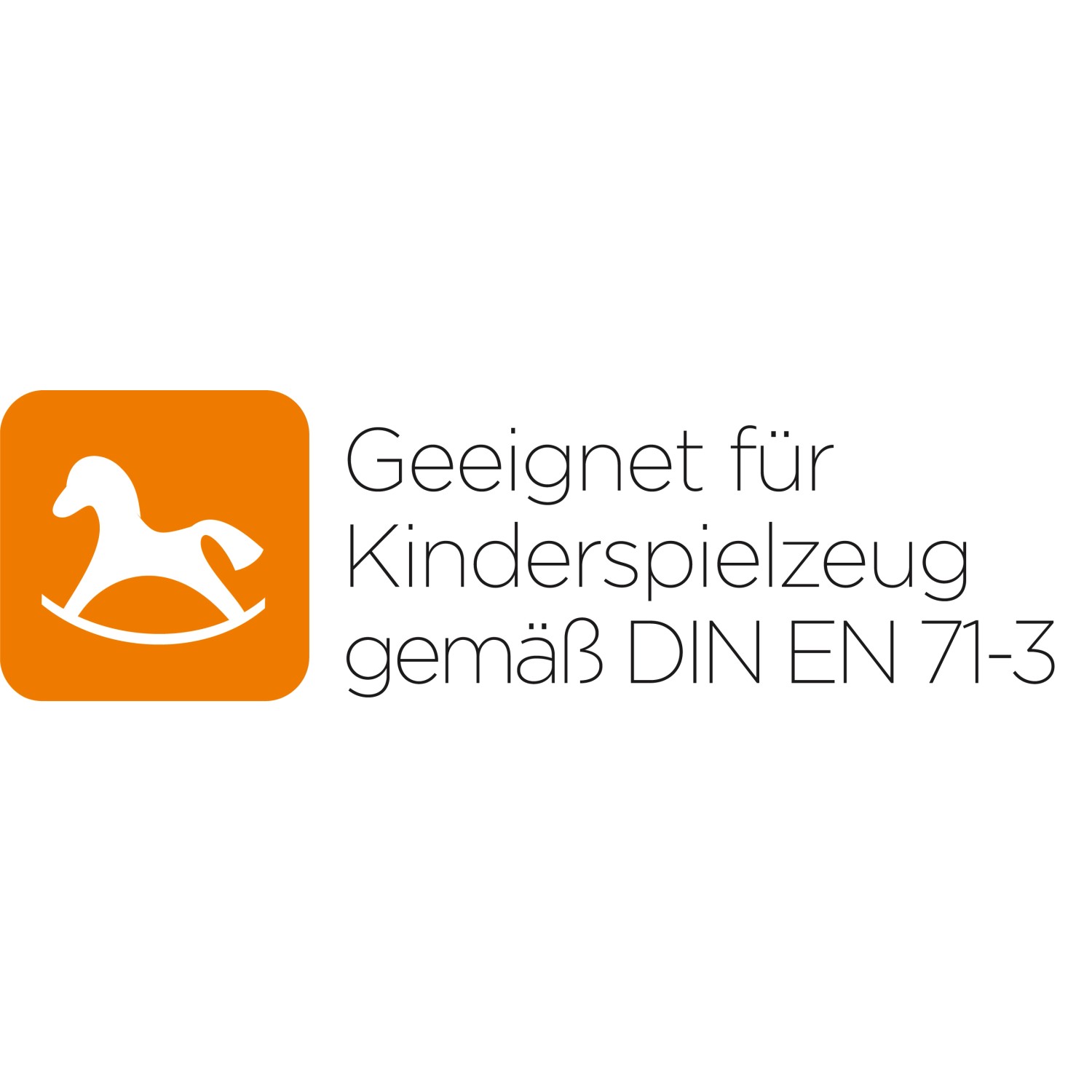 Symbol: Alpinaweiß Lack ist geeignet für Kinderspielzeug nach DIN EN 71-3.