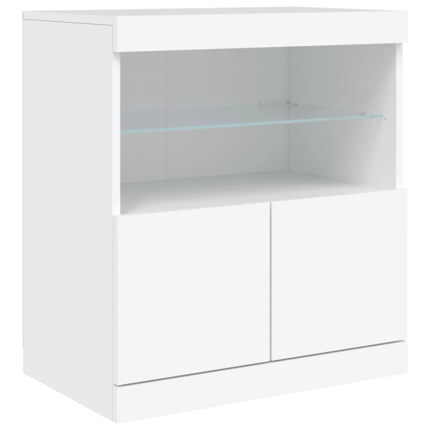 vidaXL Sideboard mit LED-Leuchten Weiß 60x37x67 cm 836651