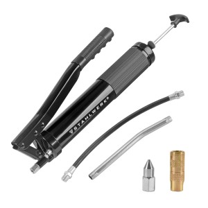 STAHLWERK Einhand-Fettpresse (600 ml) aus Stahl mit Zubehör für Handwerk und Industrie.