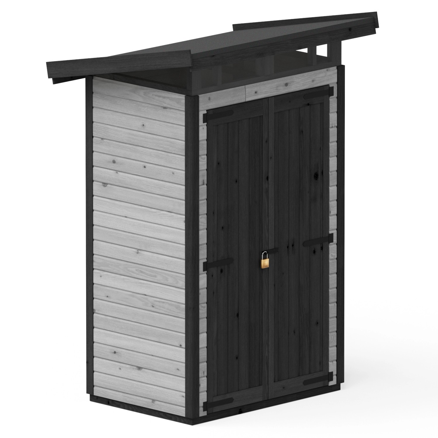 Upyard Gartenhaus Strongbox S mit Fundament 127 cm x 87 cm Grau FSC® günstig online kaufen