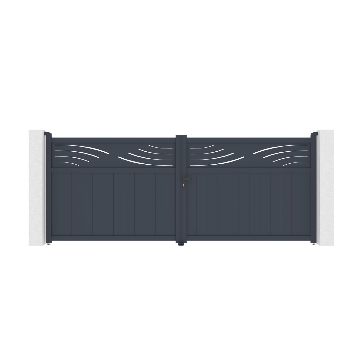Casanoov Flügeltor 4M Halti H 160Cm & 2 Pfosten H 190Cm Aluminium Grau günstig online kaufen