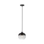 Schwarze Just Light Pendelleuchte Zea mit Rauchglas, 1-flammig, für E27 Leuchtmittel.