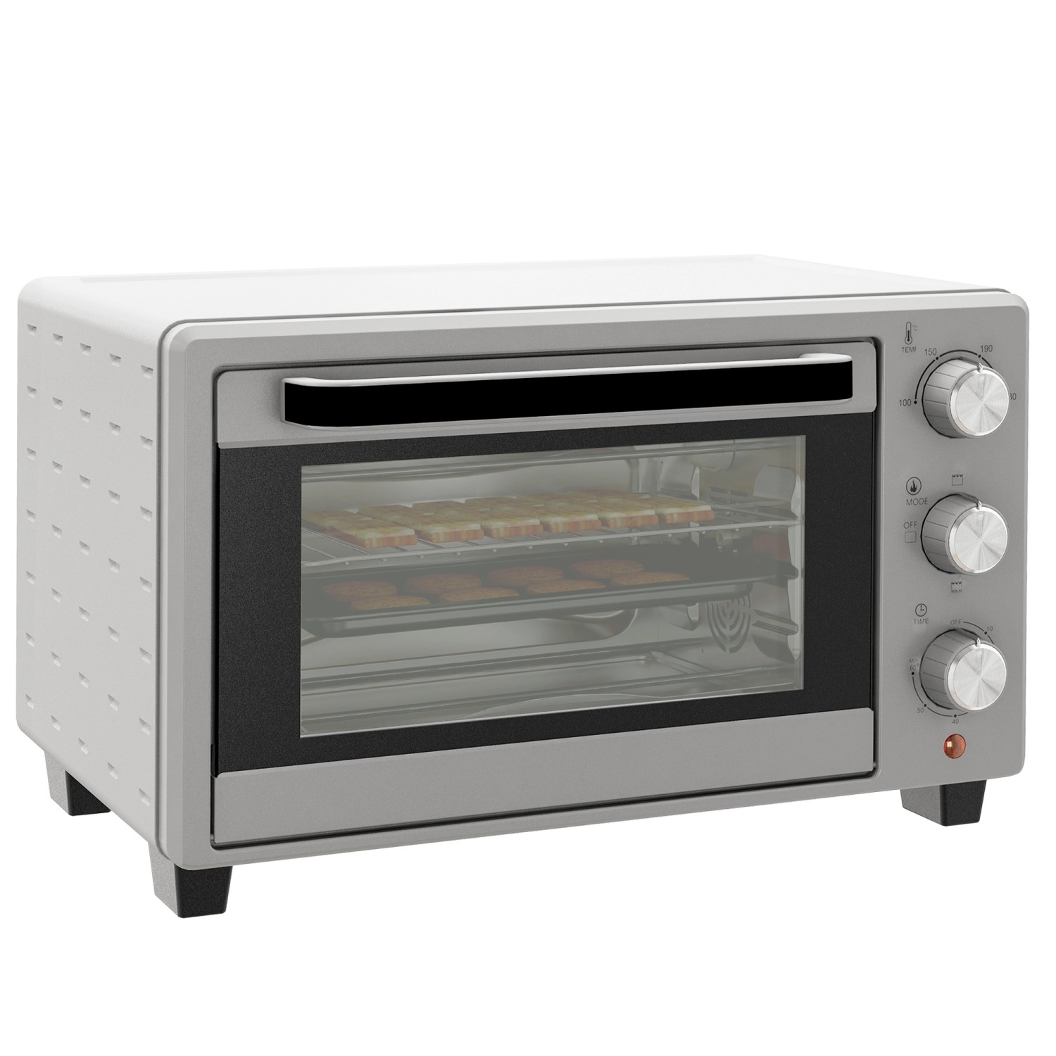 HOMCOM Minibackofen 21L mit 1 Drahtgestell 1 Backblech 3 Kochmodi Glas Silb günstig online kaufen