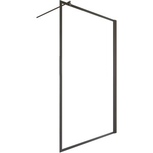 Schulte Walk In Dusche Alexa Style 2.0 mit schwarzem Rahmen, 200x120 cm.