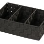 Schwarzer Wenko Organizer Adria mit 3 Fächern und Griff, ideal zur Aufbewahrung.