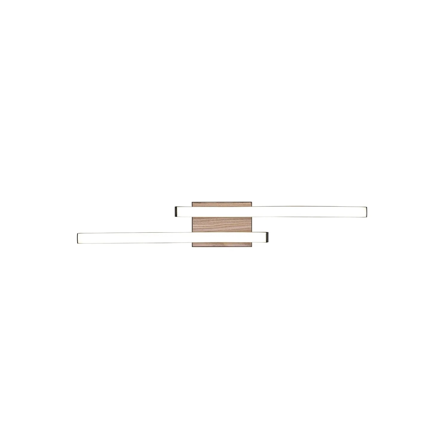 Moderne, 2-flammige LED-Deckenleuchte Route in Schwarz Matt und Holzoptik.