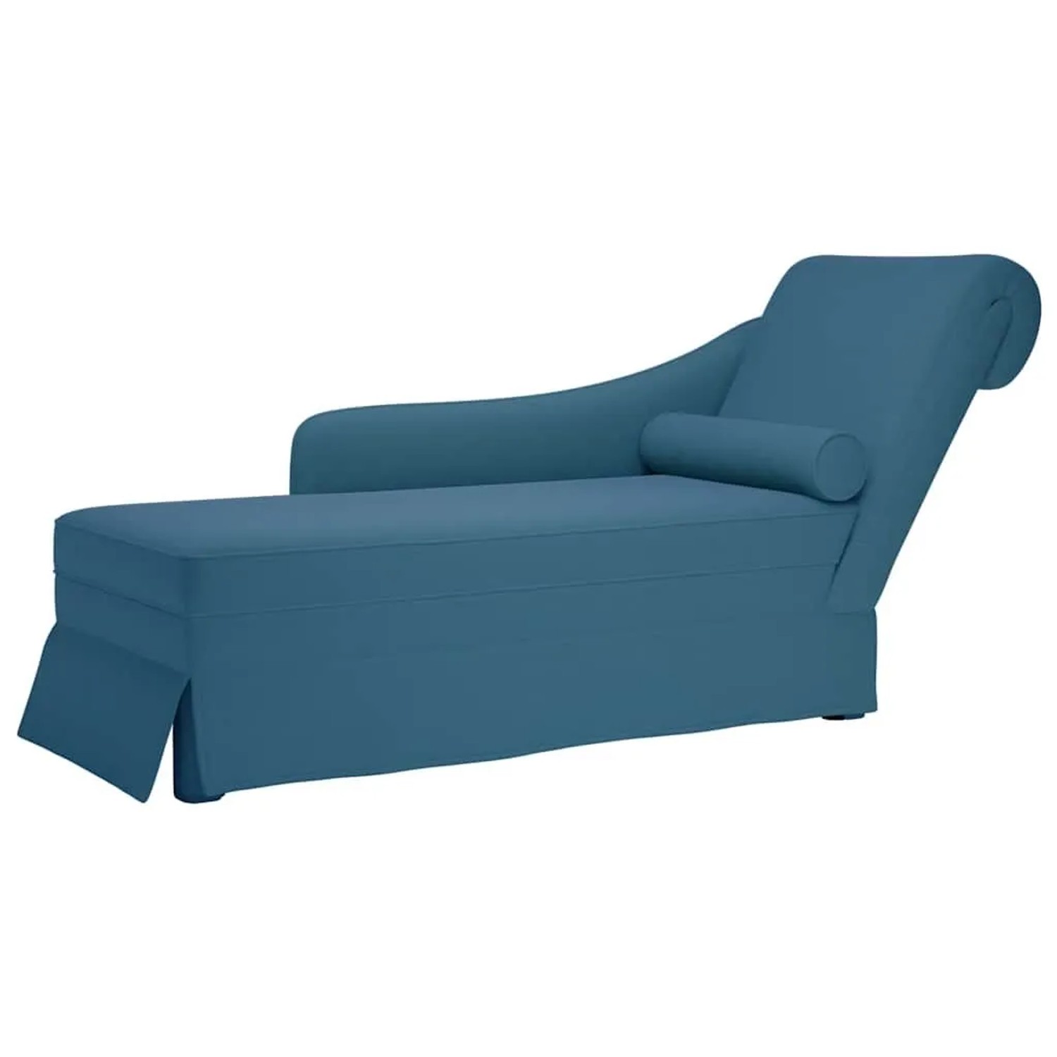 vidaXL Chaiselongue mit Nackenrolle und Rechter Armlehne Blau Samt 4009781