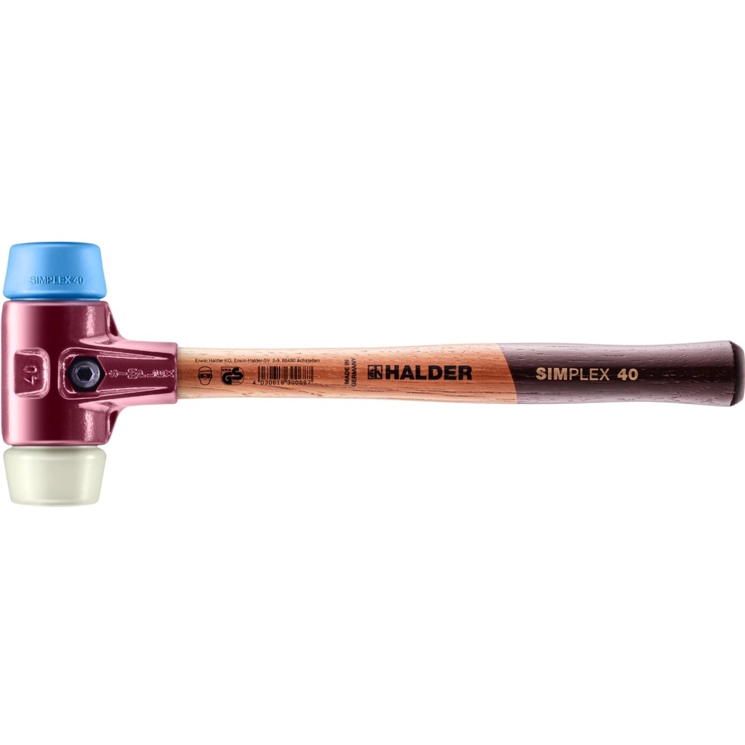 Halder Simplex Schonhammer Ø 40 mm TPE-soft Blau   Nylon mit Tempergussgehä günstig online kaufen