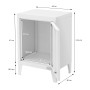 Weißer ML-Design Aktenschrank aus Stahl, freistehend, mit Maßen.