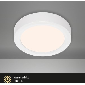 Weiße Briloner LED Deckenleuchte Fire, Ø 17cm, warmweißes Licht.
