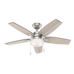 HUNTER Deckenventilator Arcot Nickel gebürstet, 117 cm, mit Beleuchtung und Zugketten.