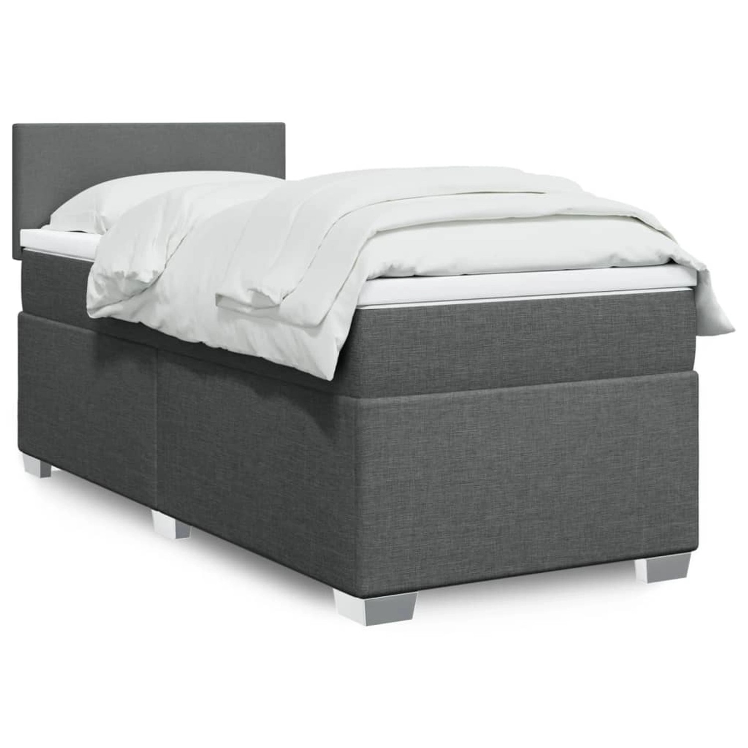 vidaXL Boxspringbett mit Matratze Dunkelgrau 90x190 cm Stoff 3288037 günstig online kaufen