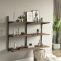 Schwarze Metall-Wandschiene, 2-reihig, 100 cm, als Basis für Regalsysteme.
