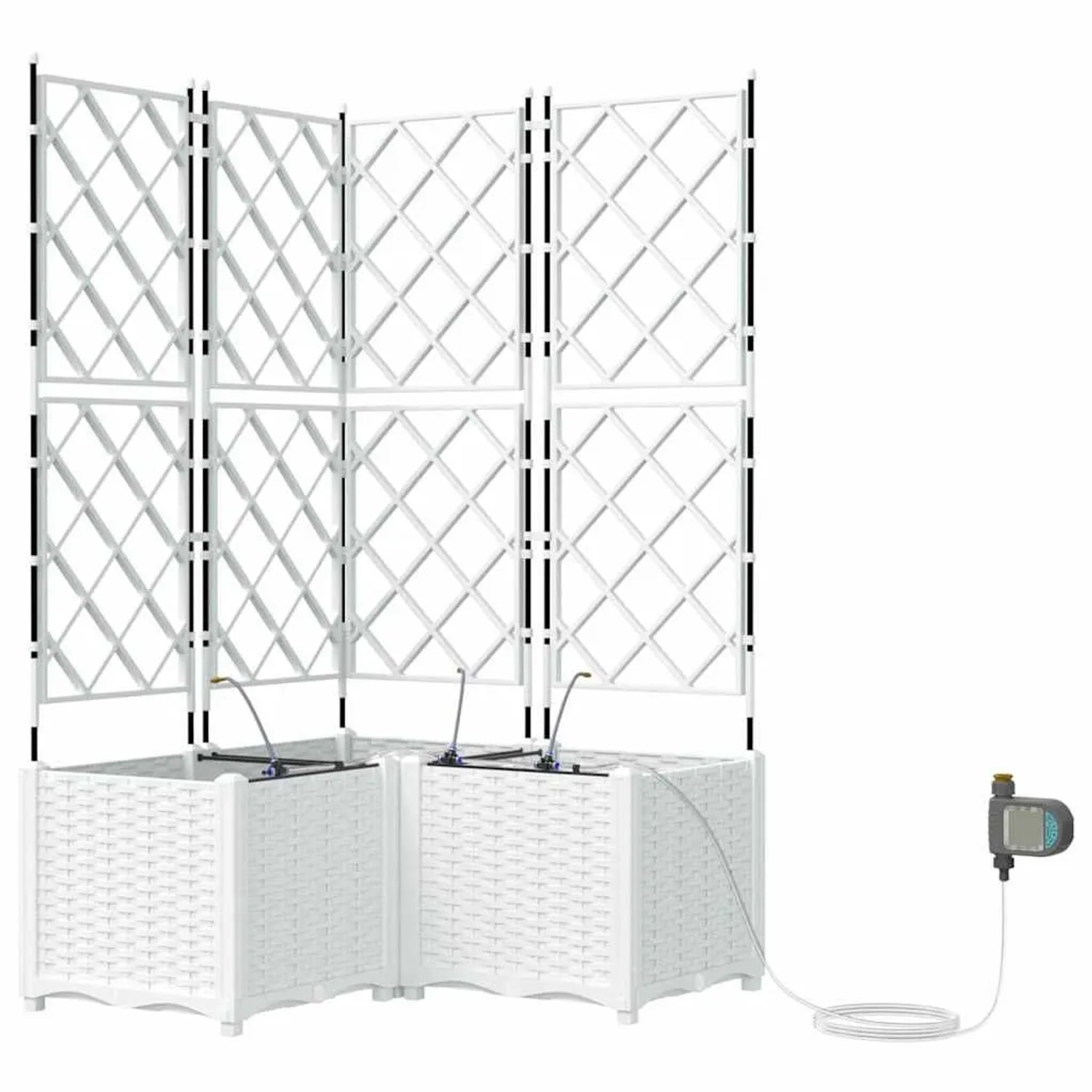 vidaXL Garten-Pflanzgefäß 3 Stk Weiß Stahl 42002922 günstig online kaufen