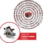 Einhell Akku-Handkreissäge TP-CS 18/190 Li BL Solo mit Power X-Change Akku im Hintergrund.