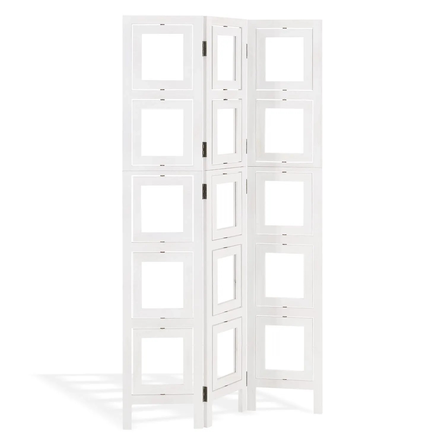 Homestyle4u 3-tlg. Paravent in Weiß 93x161 cm 762