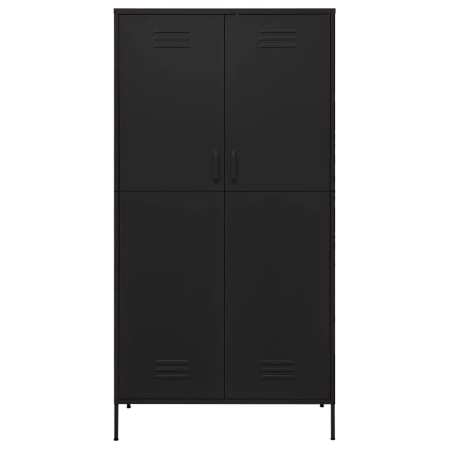 vidaxl kleiderschrank schwarz 90x50x180 cm stahl kaufen bei obi