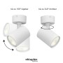 Oktaplex Bora Deckenleuchte, weiß, schwenkbar. Flexibel ausrichtbarer LED Spot für Lampen & Leuchten.