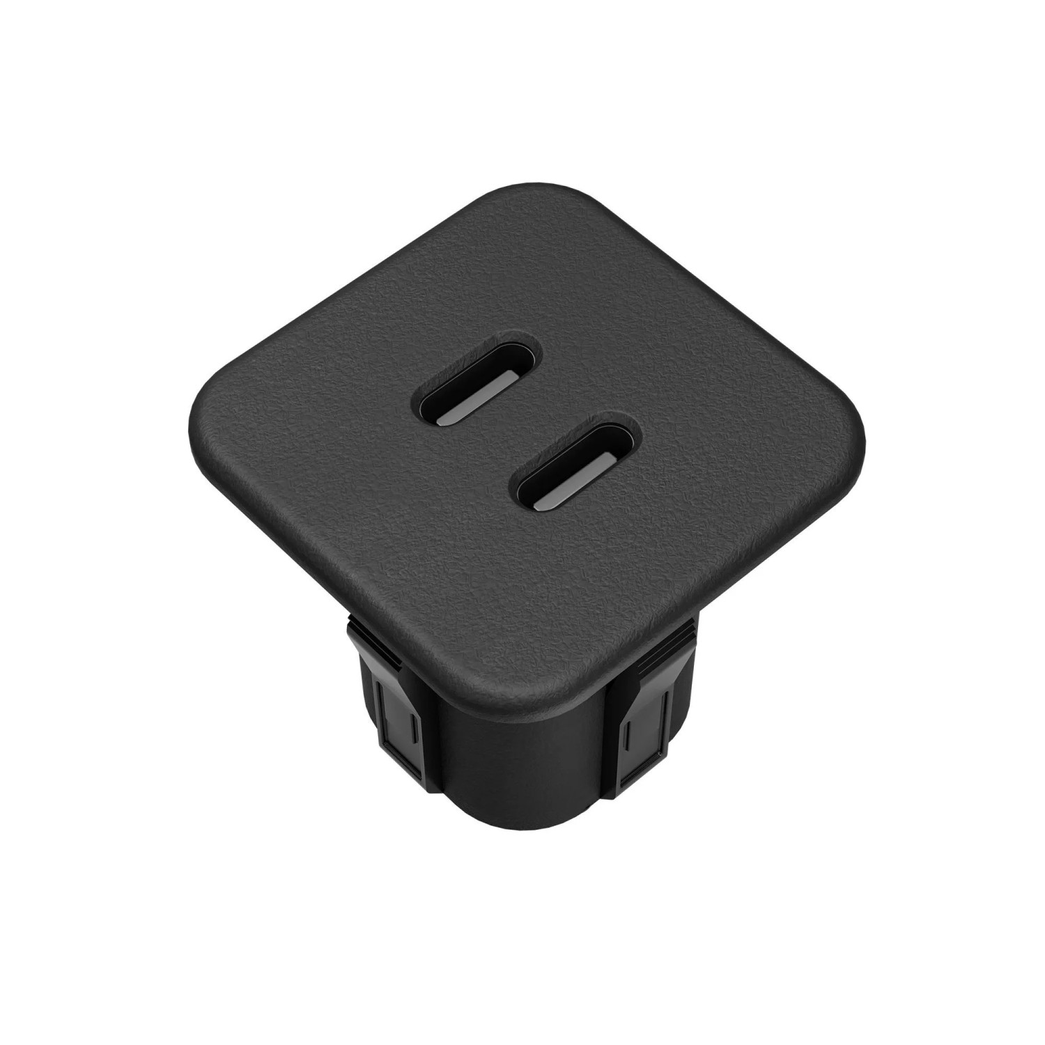 kalb USB C Hub Einbau 2 Fach Ports Oben und Unten Laden Datenübertragung für Möbel Tischplatten Arbeitsplatten Netzteil PC Anschluss Schwarz