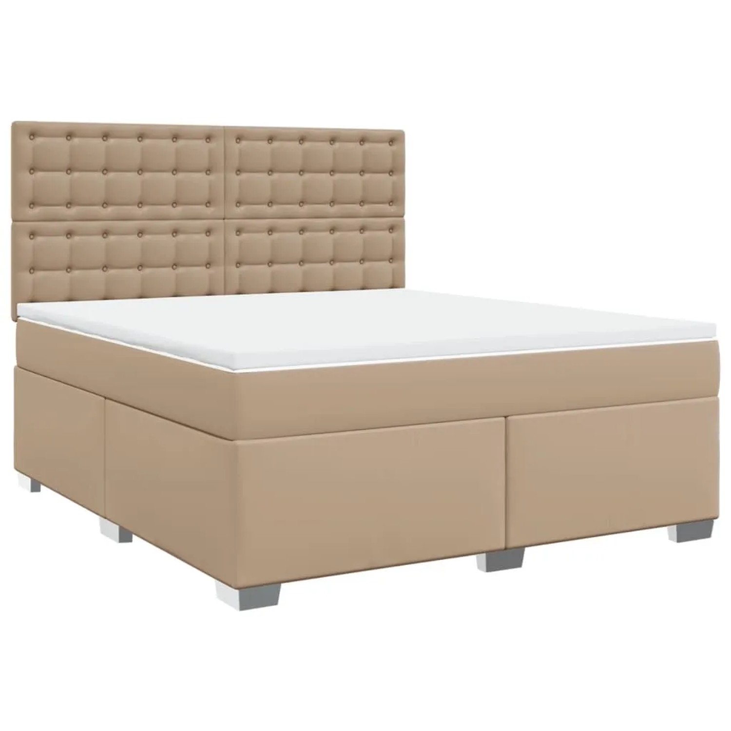 vidaXL Boxspringbett Matratze Cappuccino-Braun 180x200 cm Kunstleder 3290735