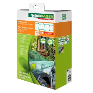 Verpackung Windhager Ladungssicherungsnetz, grün, 250x400cm, Maschenweite 4,5x4,5cm. Zubehör für Hochbeete.