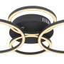 Schwarze LED-Deckenleuchte Kendy mit verschlungenen Ringen, 65,5 cm lang.