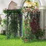 Schwarzes Costway Rankgitter (200x150x197 cm) mit Kletterpflanzen im Garten.