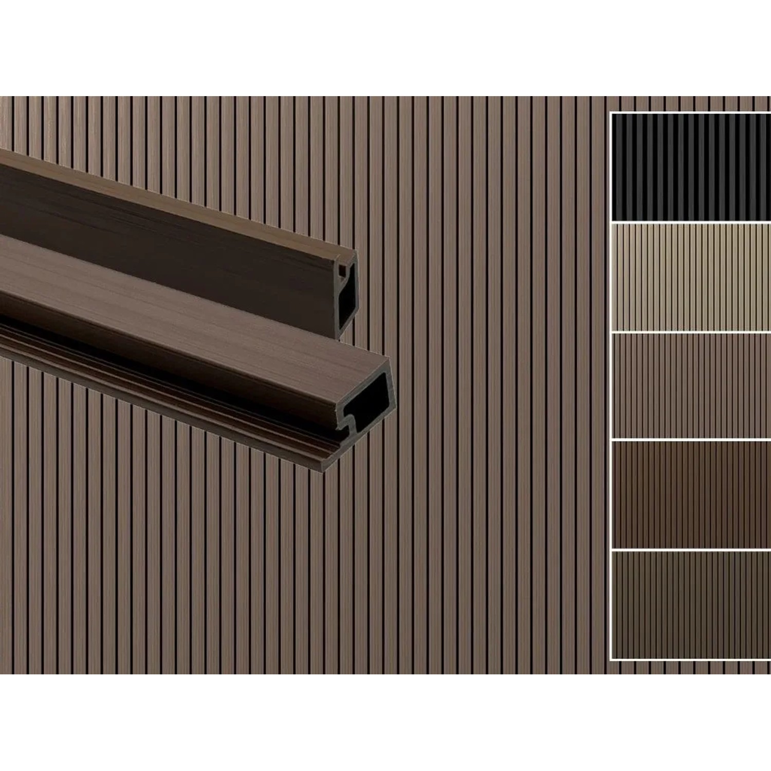 Outgarden Fassadenverkleidung WPC Co-extrudiert Walnut Anfangsprofil