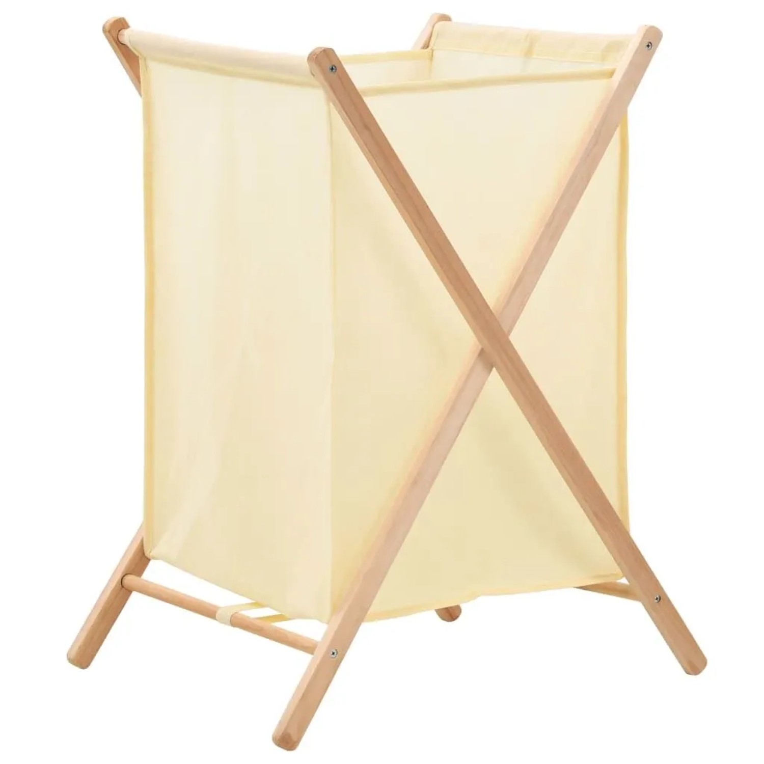 vidaXL Wäschekorb Zedernholz und Stoff Beige 42x41x64 cm 246440