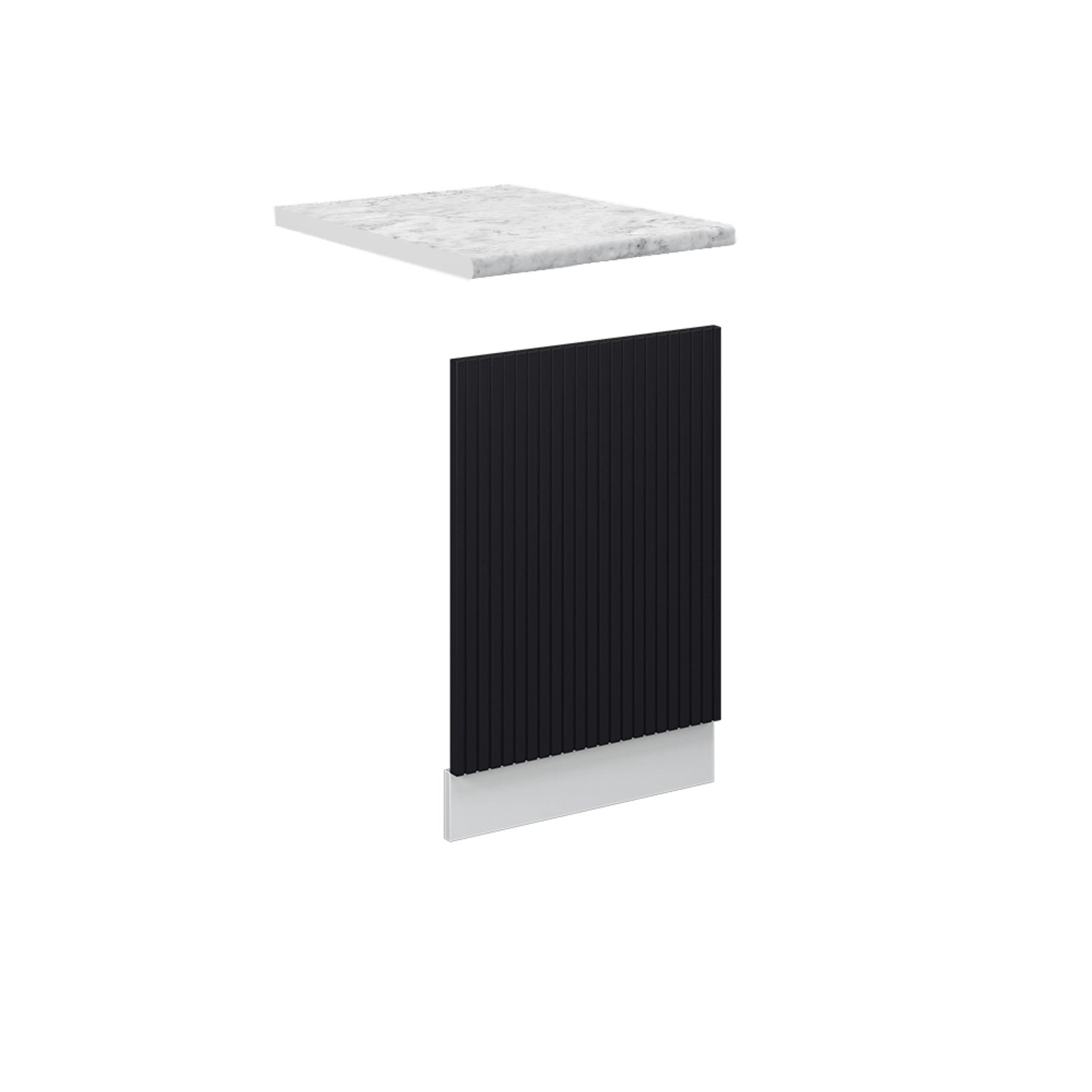 Vicco Frontblende Fame-Line Schwarz Gestreift 45 cm AP Marmor