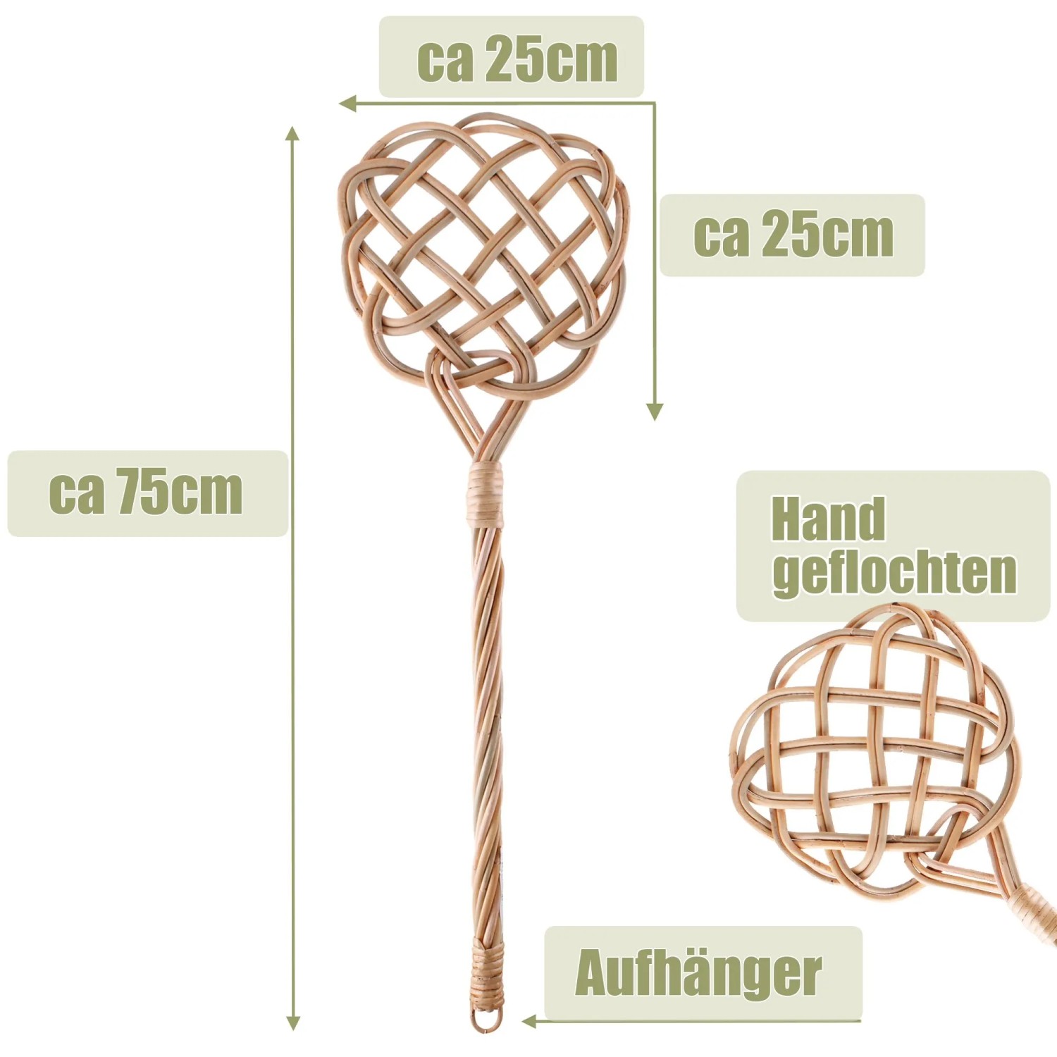 BigDean 2 Teppichklopfer Handgefertigt Aus Rattan Handklopfer Teppiche_3