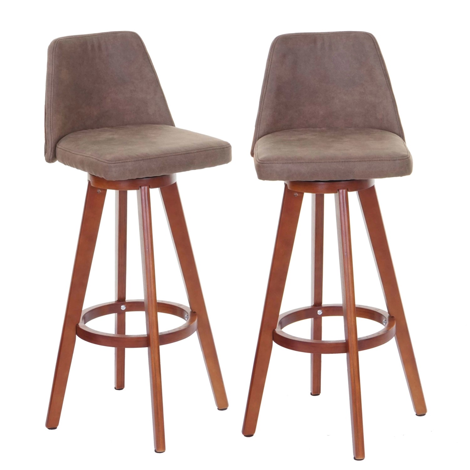 PROREGAL 2er-Set Barhocker Drehbar Mit Lehne Sitzhöhe 73cm Holz Textil Dreh günstig online kaufen