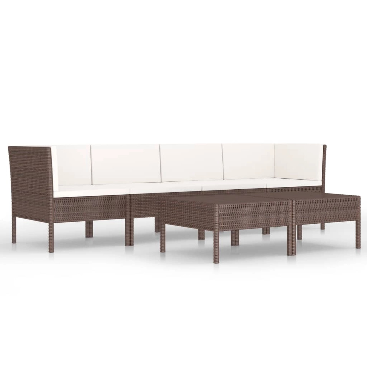 vidaXL 6-tlg Garten-Lounge-Set mit Auflagen Poly Rattan Braun Modell 2