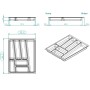 SOTECH ORGA-BOX II Besteckeinsatz 450 mm Höhe 45 mm Silbergrau Für Nobilia Schubladen_6