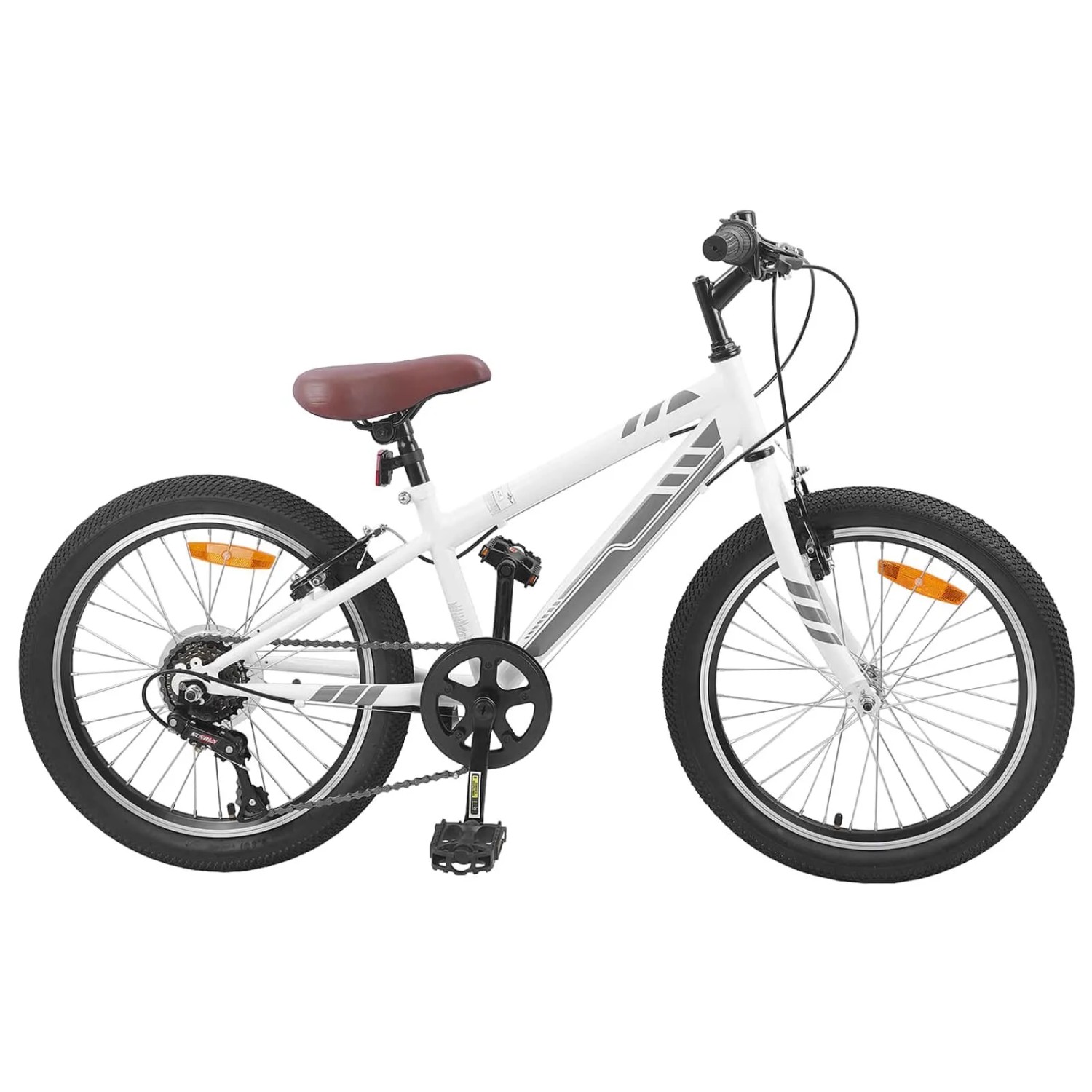 vidaXL Mountainbike 24 Zoll 6-Speed für 8-12 Jahre Alt Weiß 42009747