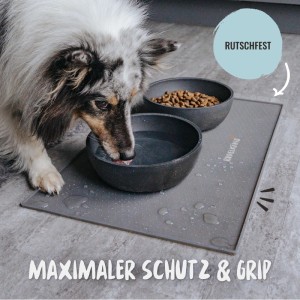 Rudelkönig Napfunterlage Hund Silikon 48 x 30 cm Rutschfest Grau