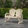 Outsunny Gartenbank aus Holz mit Radarmlehnen für 2 Personen im Garten.